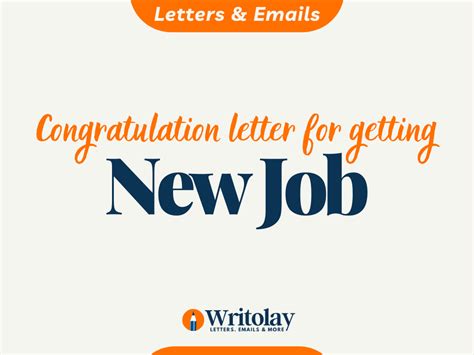 Congratulation Letter For New Job 4 Type Tempates Writolay Com