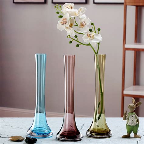 Modern Home Decor Smart Clear Tall Slim Single Flower Glass Vase High Quality Smart Vase Smart Vase