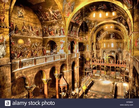 St Marks Basilica Interior Venice Italy Stock Photo