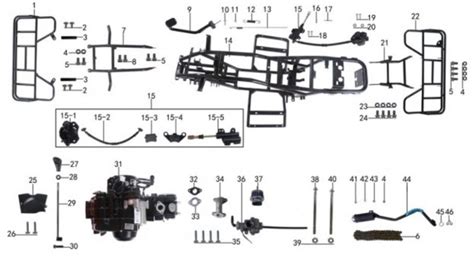 Parts For Frame And Engine For Atv Taotao Ata 125 D Vtt Lachute