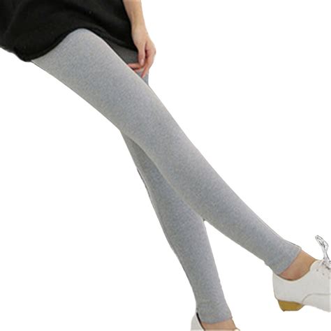 Spring Autumn New Russia Women Preppy Style Modal Fabric Knit Waist Elastic Slim Ankle Length
