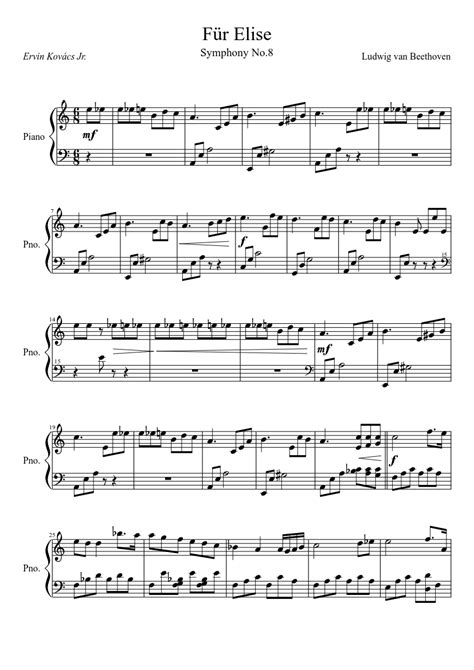 Composed in approximately 1810 by ludwig van. Beethoven: Für Elise sheet music for Piano download free in PDF or MIDI
