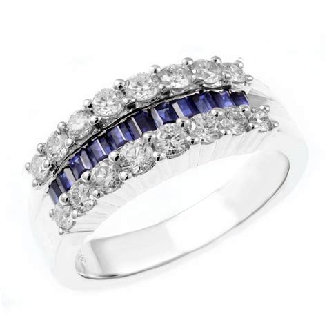 18ct White Gold 081ct Sapphire And 085ct Diamond Eternity Ring