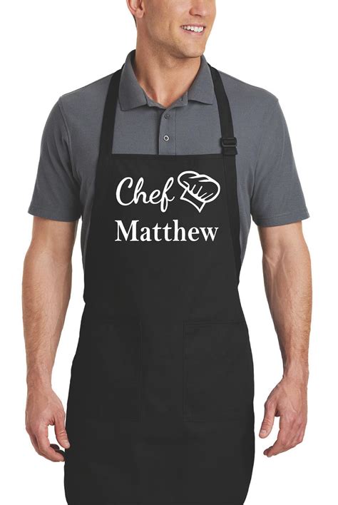 Personalized Apron For Men Mens Aprons With Pockets Chef Etsy