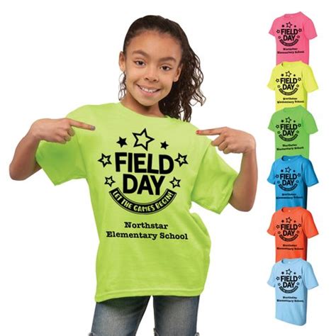 Youth Field Day 100 Cotton Neon T Shirts Silkscreened