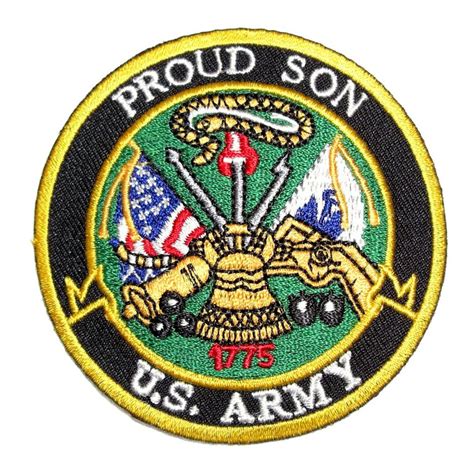 Patriotic Proud Son Us Army Embroidered Patch Leather Supreme