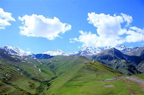 Beautiful View Of Alpine Meadows Georgia Europe Caucasus Mountains