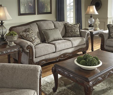 Ashley Signature Design Cecilyn 5760338 Traditional Sofa With Showood