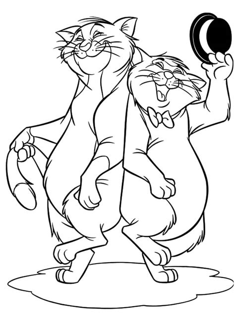 Chic cat against the background of flowers. Aristocats Coloring Pages - Best Coloring Pages For Kids