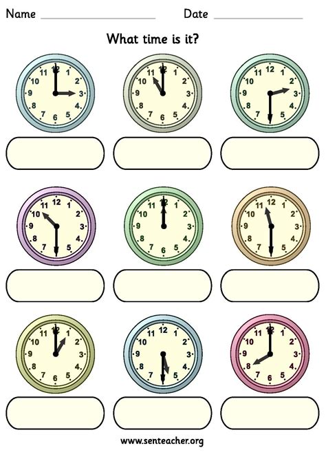 Half Hours Resources Tes Telling Time Worksheets Time Worksheets