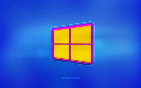 Download Wallpapers Windows 10 3d Logo Blue Background Windows