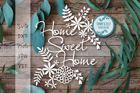 Home Sweet Home Design Svg Dxf Png Pdf  Papercutting Etsy