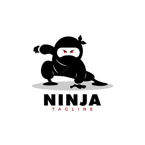 Premium Vector Black Ninja Logo Design Illustration