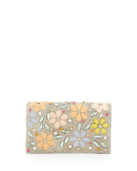 Alice Olivia Be Beaded Floral Clutch In Floral Multi Colors Lyst