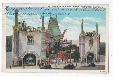 Vintage Postcard Graumans Chinese Theatre Hollywood Ca 1931 Postmark