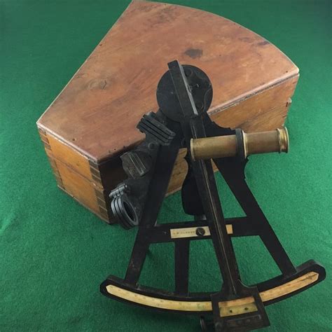 zero stock antique marine octant sextant made by w f cannon london antiques wooden handles
