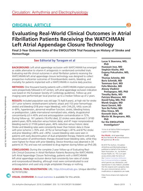 Pdf Evaluating Real World Clinical Outcomes In Atrial Fibrillation