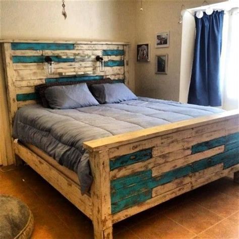 100 Diy Recycled Pallet Bed Frame Designs Diy Pallet Bed Bed Frame