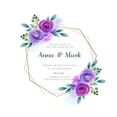 Free Vector Wedding Floral Frame Invitation