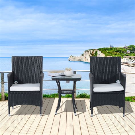 Shop with confidence on ebay! Outsunny Rattan Bistro Set Garden Chair Table Patio ...