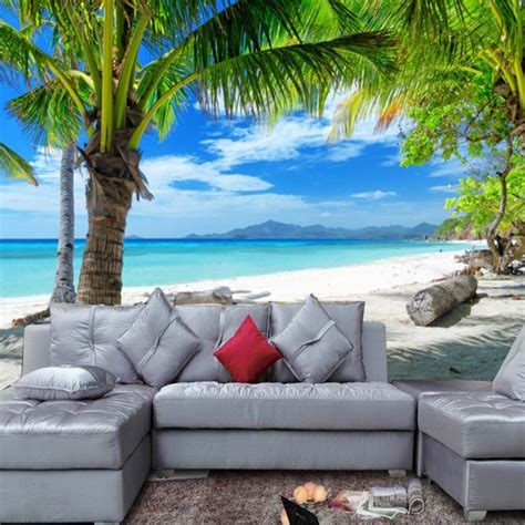 Sea View Beach Hawaii 3d Wallpaperliving Room Tv Wall