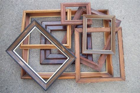 Rustic Wood Frames Set Of 8 Vintage Open Wall Gallery In Etsy