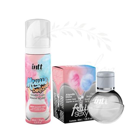 kit de fruit sexy gel beijável comestível sabor algodão doce mousse beijável sabor de algodão