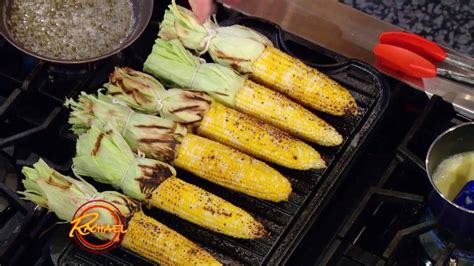 garlicky garden grilled corn recipe rachael ray show
