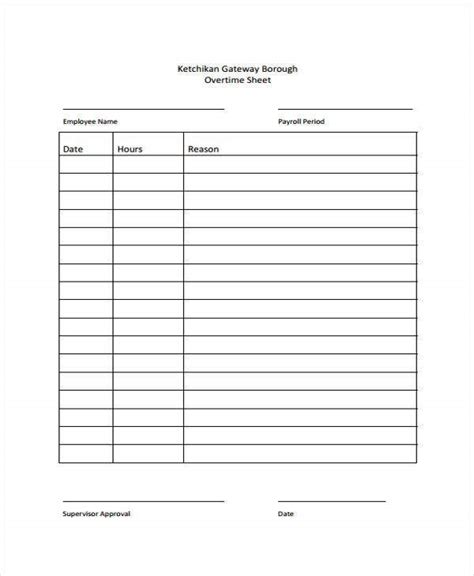 Overtime Sheet Template - 13+ Free Word, PDF Format Download | Free