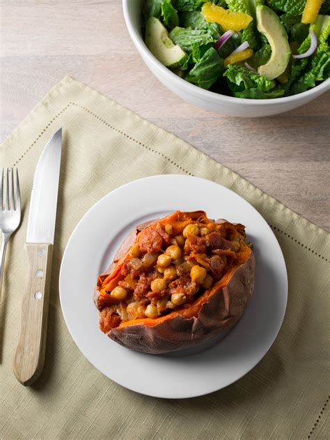 Recipe Sweet Potatoes With Chickpea Tomato Sauce — Weeknight Dinner