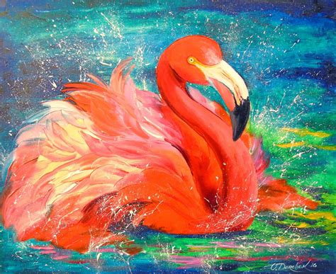 Flamingo (2016) Oil painting by Olha Darchuk | Artfinder