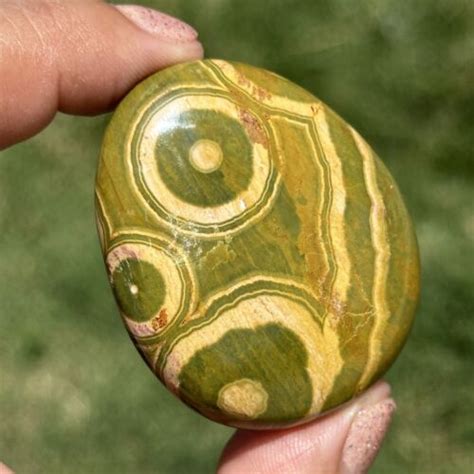 HQ Kabamby Ocean Jasper Palm Stone Green Yellow Orbs 53mm EBay