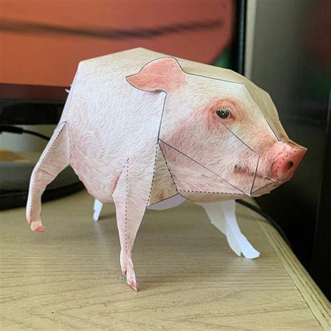 3d Papercraft Domestic Pig Papercraft Pdf Template Diy Etsy