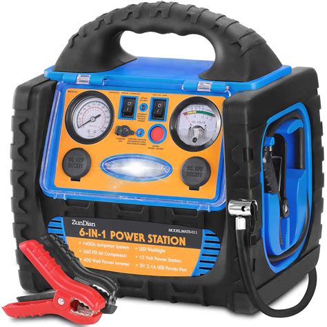 Buy 1800 Amp Battery Jump Starter With Air Compressor Car Tire Inflator Portable Power Station