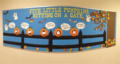 Five Little Pumpkin Bulletin Board For Fallautumn Five Little