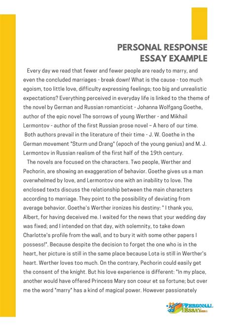 Personal Response Essay Example By Personal Essay Issuu