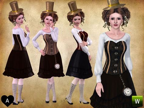 The Sims Resource Steampunk Outfit With Pocket Watch