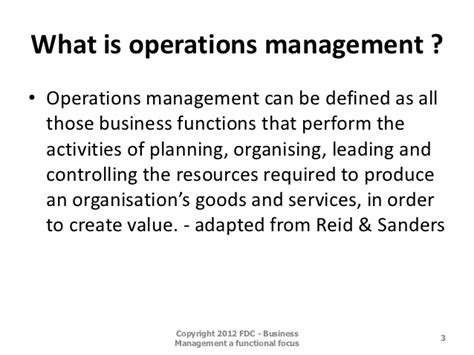 Operation management involves similar management for every industry or business irrespective of their nature of the operation. Chapter 8 slides operations management
