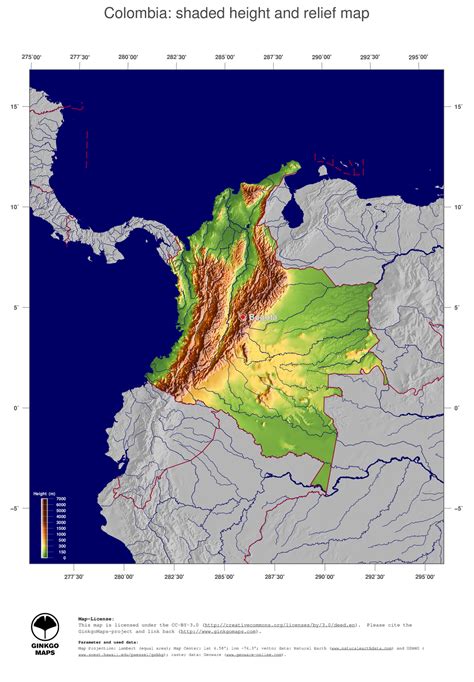 Map Colombia Ginkgomaps Continent South America Region Colombia