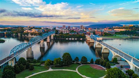 Aerial Of Chattanooga Tennessee Tn Skyline Environments For Aging