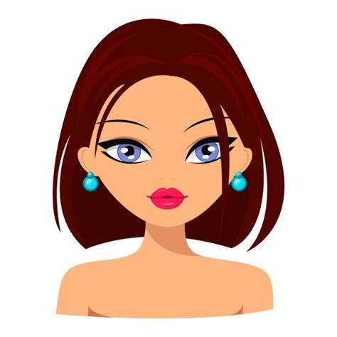 Makeover Vector Illustration Of Woman Before And After Makeup Stock