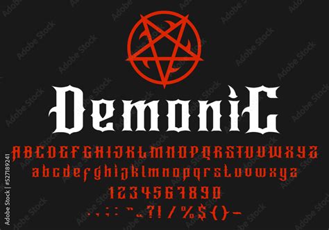Stockvektorbilden Devil Font Alphabet Horror Goth Typography And Demon