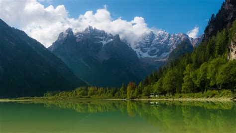Beautiful Landscape With Mountains And Lakes With Sky In Italy Image