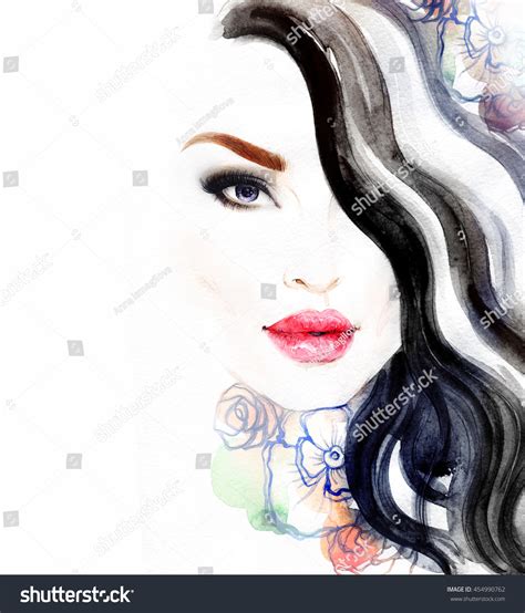 Beautiful Woman Face Colorful Makeup Abstract