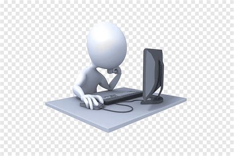 Person Sitting In Front Of Computer Monitor Powerpoint Animation