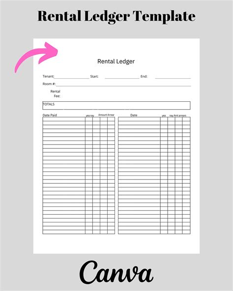 Rent Payment Ledger Editable Word Rental Payment Tracker - Etsy in 2022