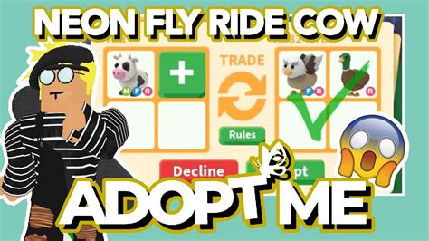 Trading Neon Fly Ride Cow Roblox Adopt Me Aaron Plays Youtube
