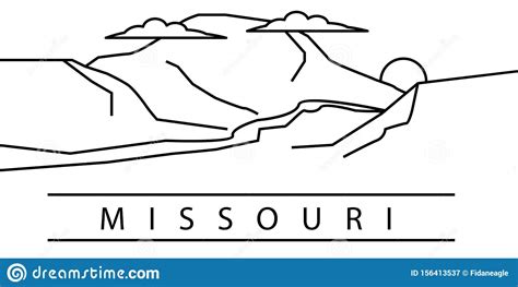 Missouri City Line Icon Element Of Usa States Illustration Icons Stock
