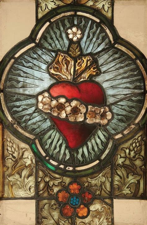 Stained Glass Window Of The Immaculate Heart Of Mary 19th Century