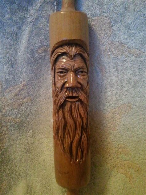 Old Rolling Pin Wood Spirit Wood Carving Art Rolling Pin Easy